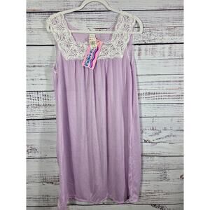 Vintage Fuller Figure Nightgown 1X Lavendar Lace USA Made NWT Plus Size